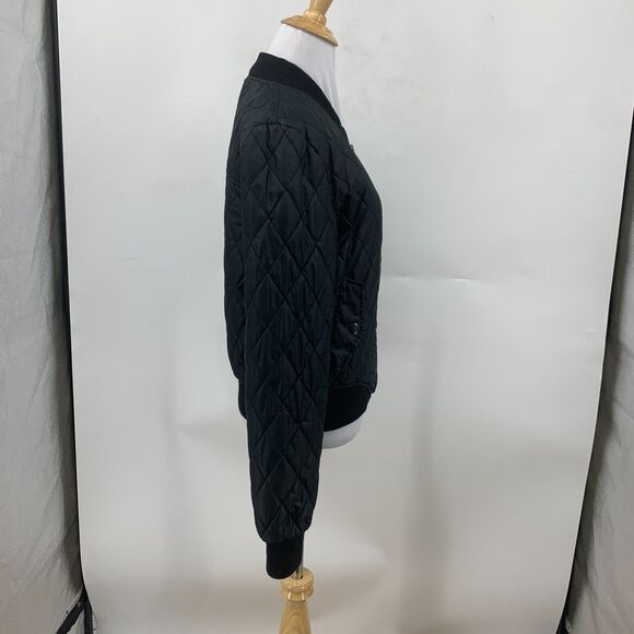 Volcom Flight Jacket Womens S Small Black Full Zip Insulated Quilted Bomber - Picture 4 of 16